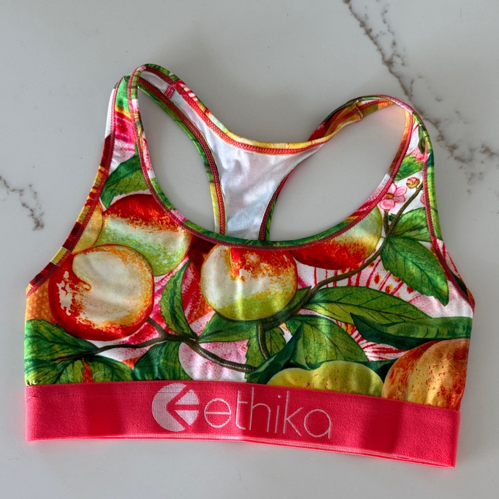 Ethika Tropical Fruit Print Womens Sports Bra
